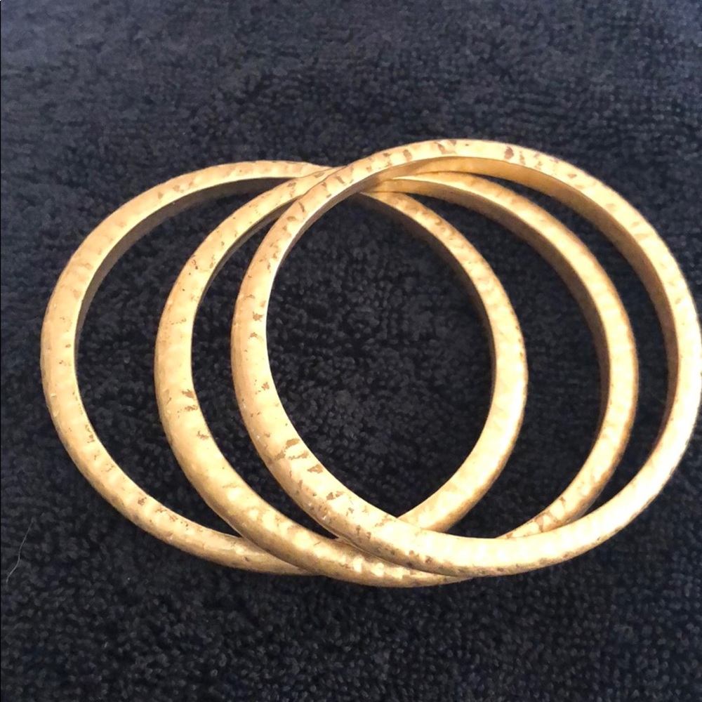3 gold tone bangle bracelets